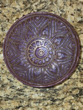 BIA Oh La La Terrin Bowl Reactive Glaze Western Stoneware 4.5" Sunflower Magenta